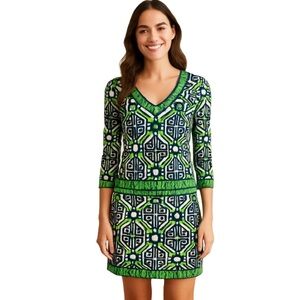 MACBETH Collection Geometric Print Dress
